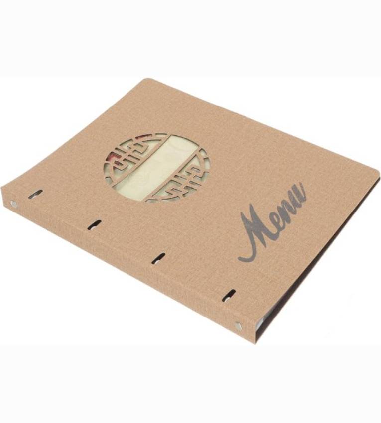 Porte-menu classique en similicuir 18 larges A4